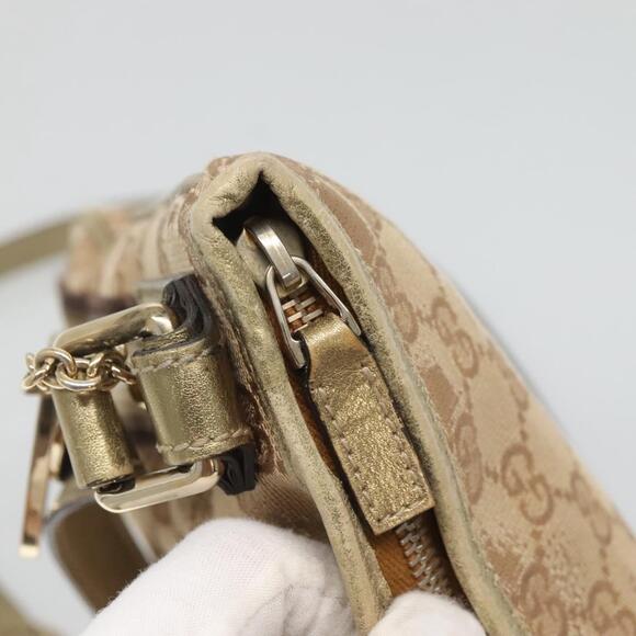 GUCCI GG Canvas Sherry Line Shoulder Bag Beige Black - Picture 14 of 16